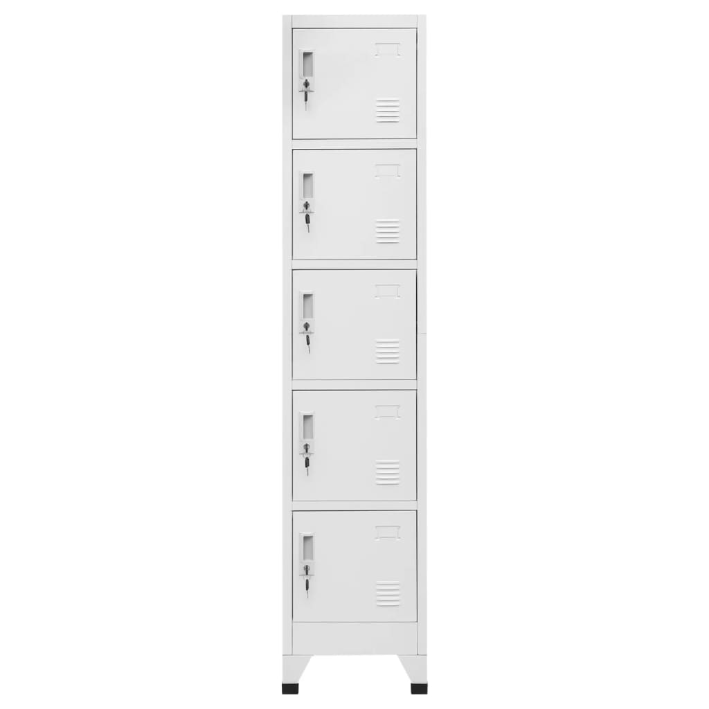 Armadietto con Serratura Grigio Chiaro 38x40x180 cm in Acciaio | homemem39