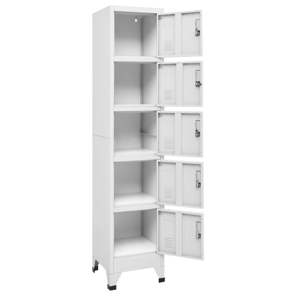 Armadietto con Serratura Grigio Chiaro 38x40x180 cm in Acciaio | homemem39