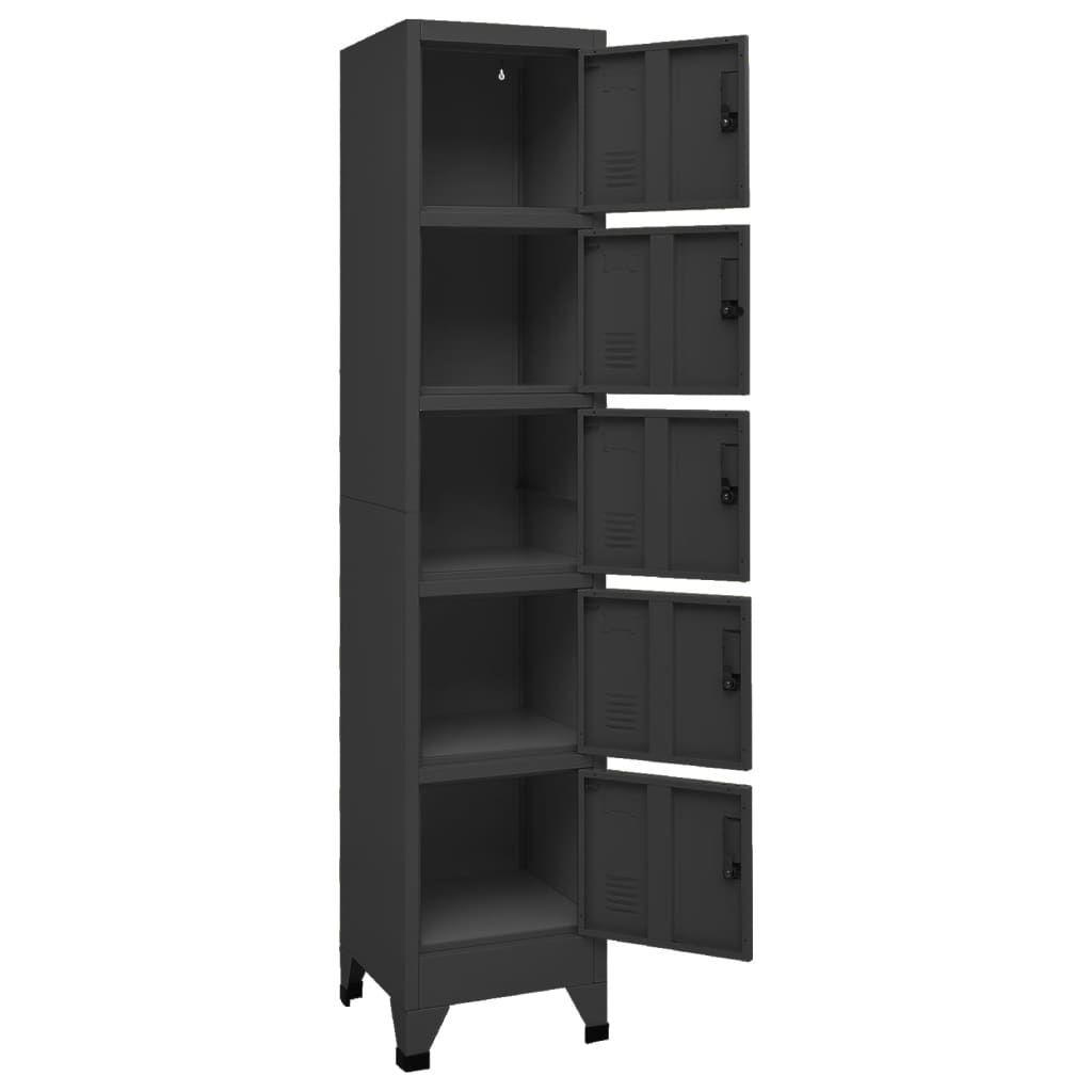 Armadietto con Serratura Antracite 38x45x180 cm in Acciaio | homemem39