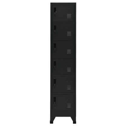 Armadietto con Serratura Nero 38x40x180 cm in Acciaio | homemem39