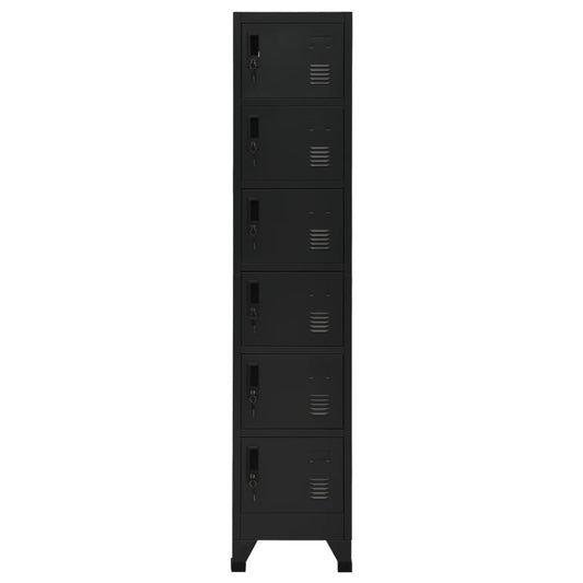 Armadietto con Serratura Nero 38x40x180 cm in Acciaio | homemem39