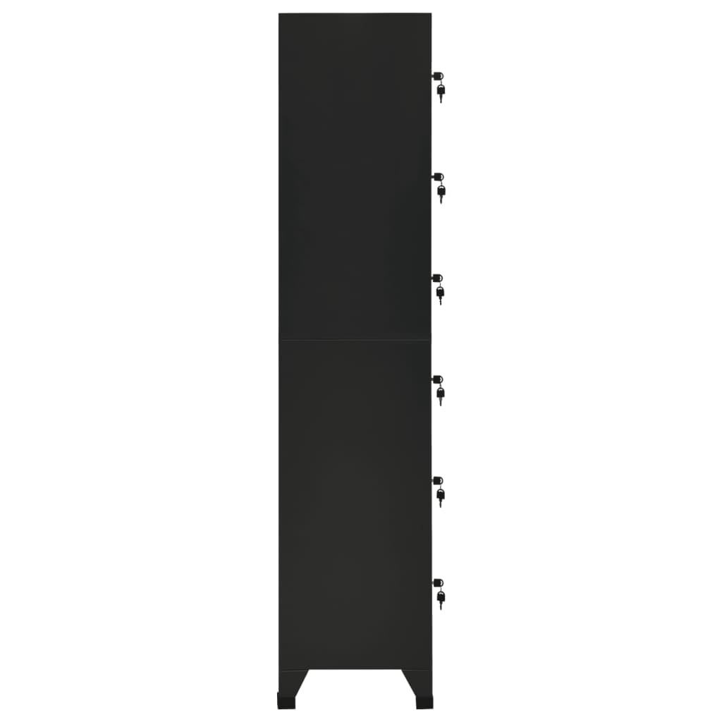Armadietto con Serratura Nero 38x40x180 cm in Acciaio | homemem39