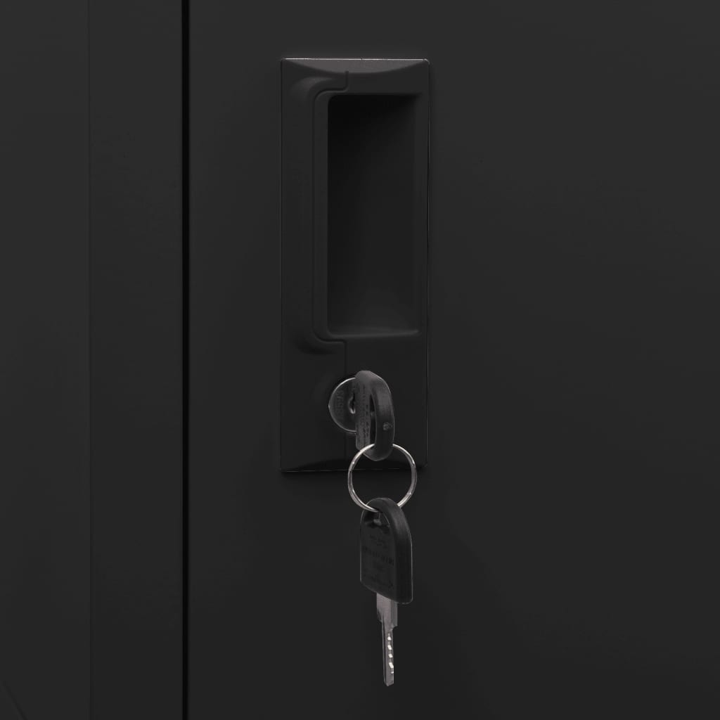 Armadietto con Serratura Nero 38x40x180 cm in Acciaio | homemem39