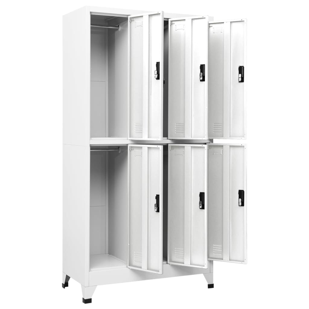Armadietto con Serratura Bianco 90x45x180 cm in Acciaio | homemem39