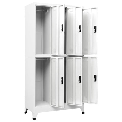 Armadietto con Serratura Bianco 90x45x180 cm in Acciaio | homemem39