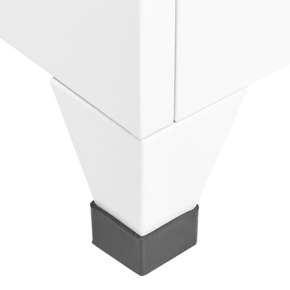 Armadietto con Serratura Bianco 90x45x180 cm in Acciaio | homemem39