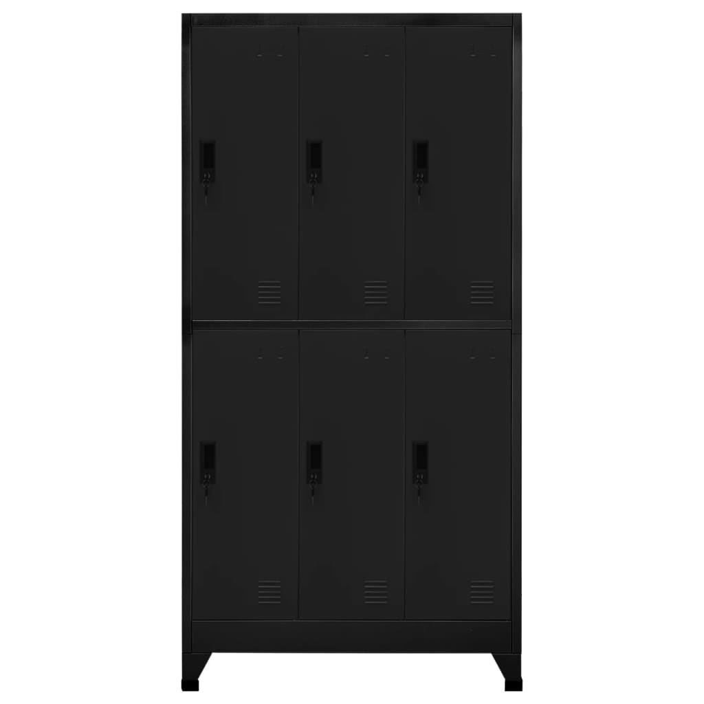 Armadietto con Serratura Nero 90x45x180 cm in Acciaio | homemem39