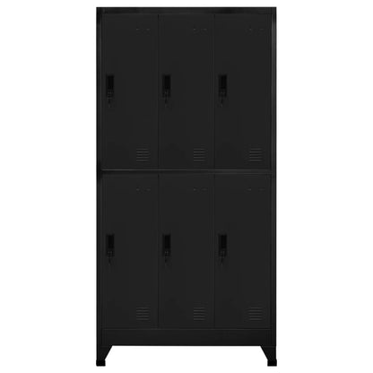Armadietto con Serratura Nero 90x45x180 cm in Acciaio | homemem39