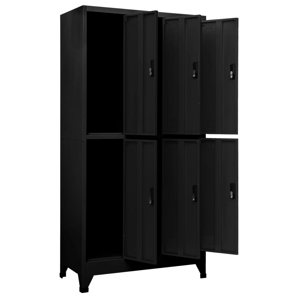 Armadietto con Serratura Nero 90x45x180 cm in Acciaio | homemem39