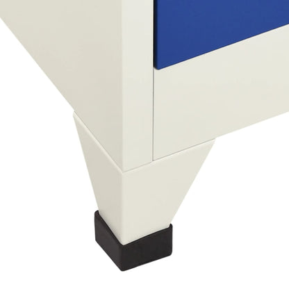 Armadietto con Serratura Grigio e Blu 90x45x180 cm in Acciaio | homemem39