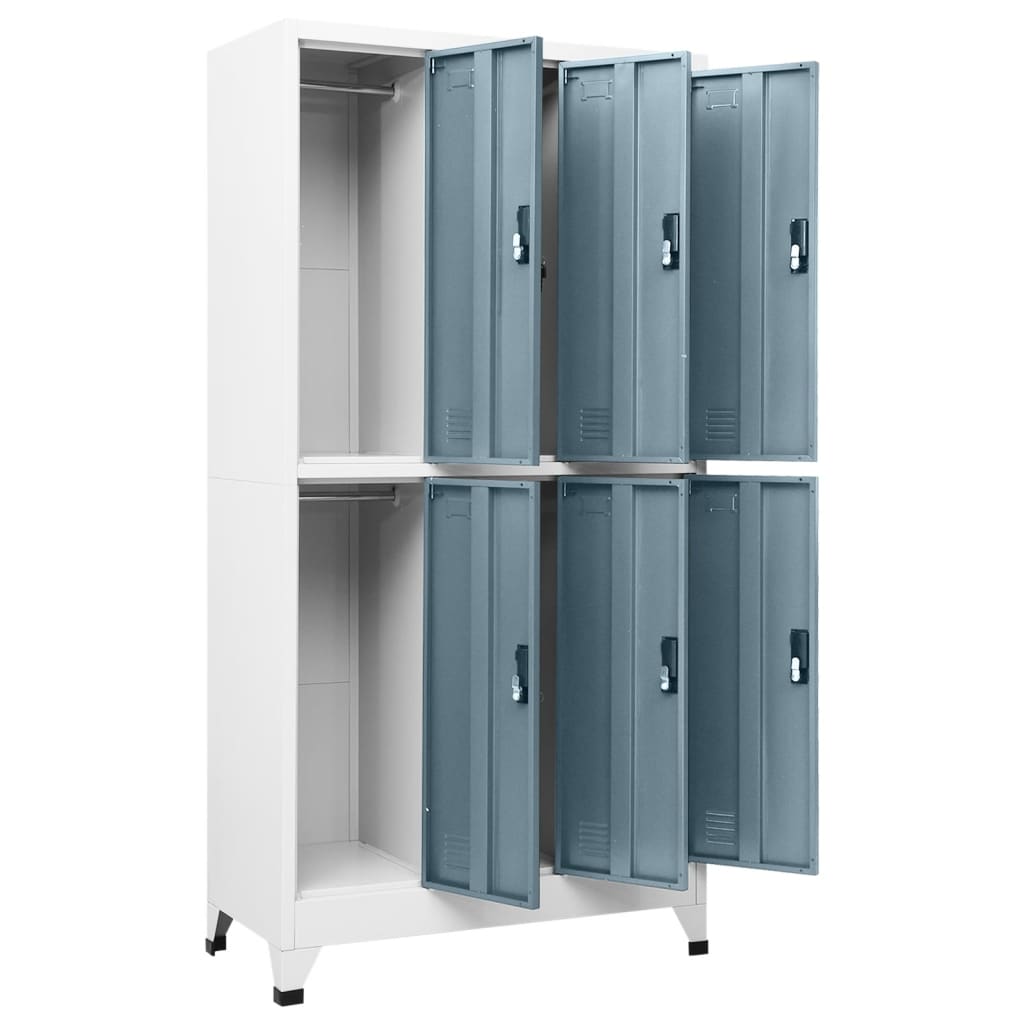 Armadietto Grigio Chiaro e Scuro 90x45x180 cm in Acciaio | homemem39
