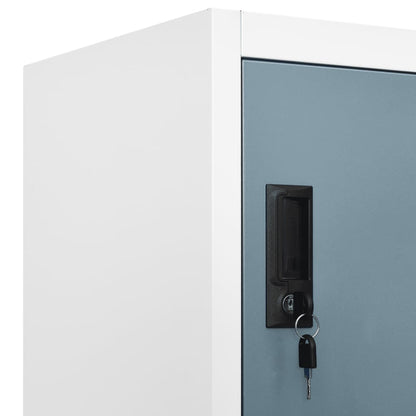 Armadietto Grigio Chiaro e Scuro 90x45x180 cm in Acciaio | homemem39