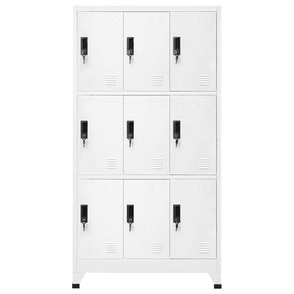 Armadietto con Serratura Bianco 90x45x180 cm in Acciaio | homemem39