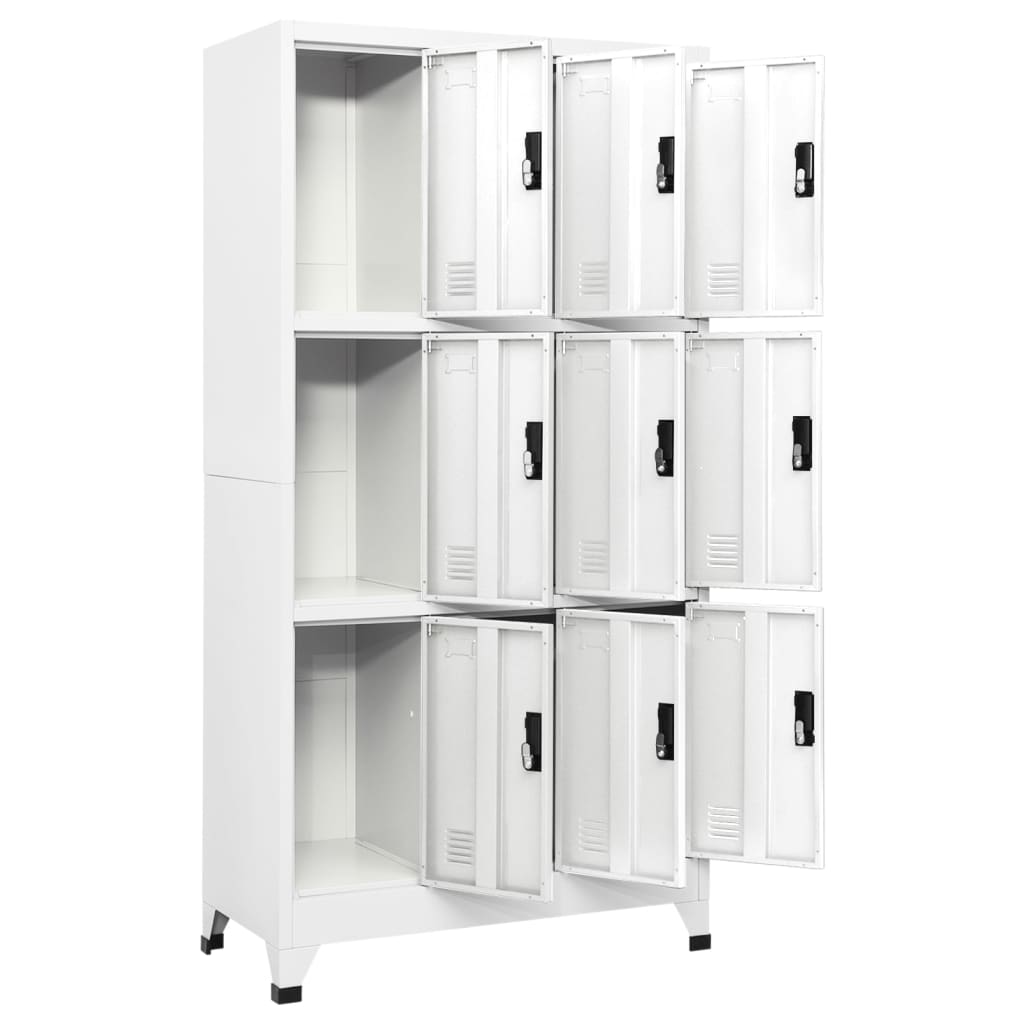 Armadietto con Serratura Bianco 90x45x180 cm in Acciaio | homemem39