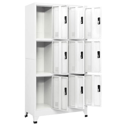 Armadietto con Serratura Bianco 90x45x180 cm in Acciaio | homemem39