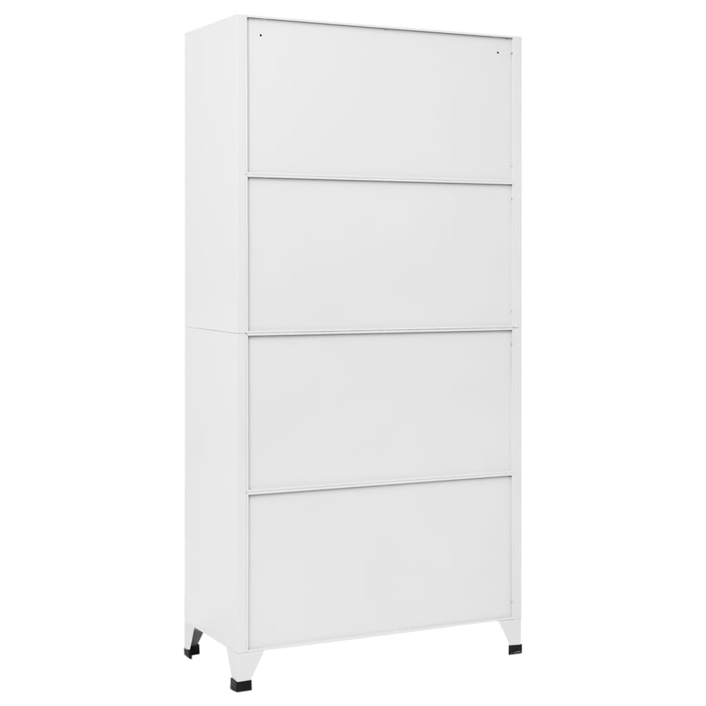 Armadietto con Serratura Bianco 90x45x180 cm in Acciaio | homemem39