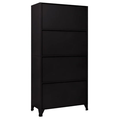 Armadietto con Serratura Nero 90x45x180 cm in Acciaio | homemem39