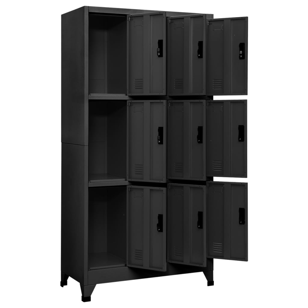 Armadietto con Serratura Antracite 90x45x180 cm in Acciaio | homemem39