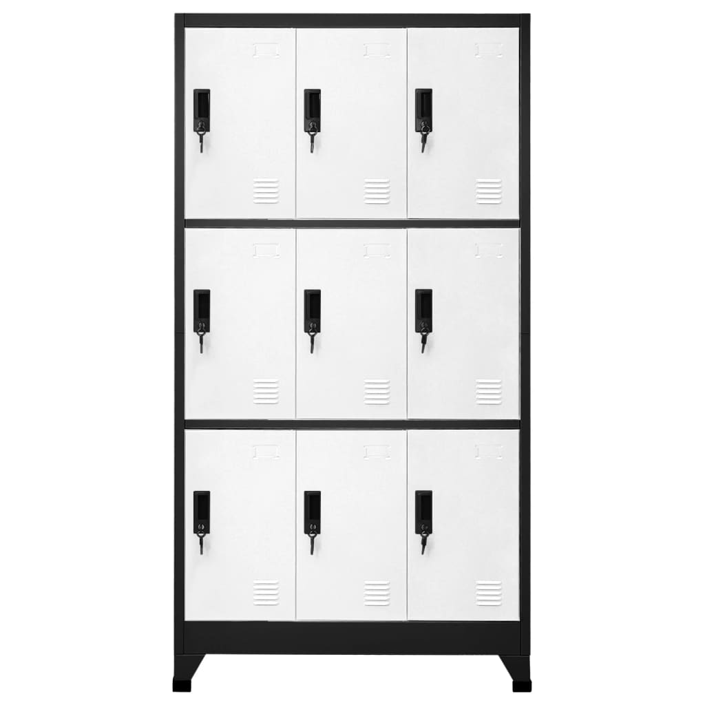 Armadietto con Serratura Antracite e Bianco 90x45x180cm Acciaio | homemem39
