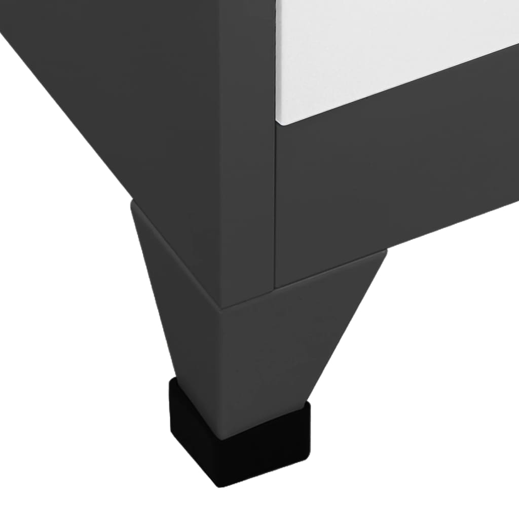 Armadietto con Serratura Antracite e Bianco 90x45x180cm Acciaio | homemem39