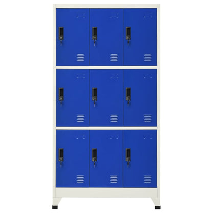 Armadietto con Serratura Grigio e Blu 90x45x180 cm in Acciaio | homemem39