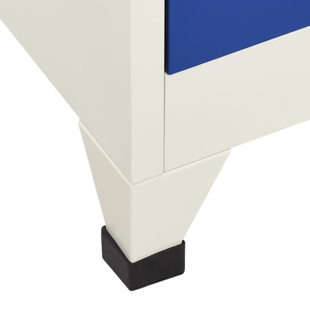 Armadietto con Serratura Grigio e Blu 90x45x180 cm in Acciaio | homemem39
