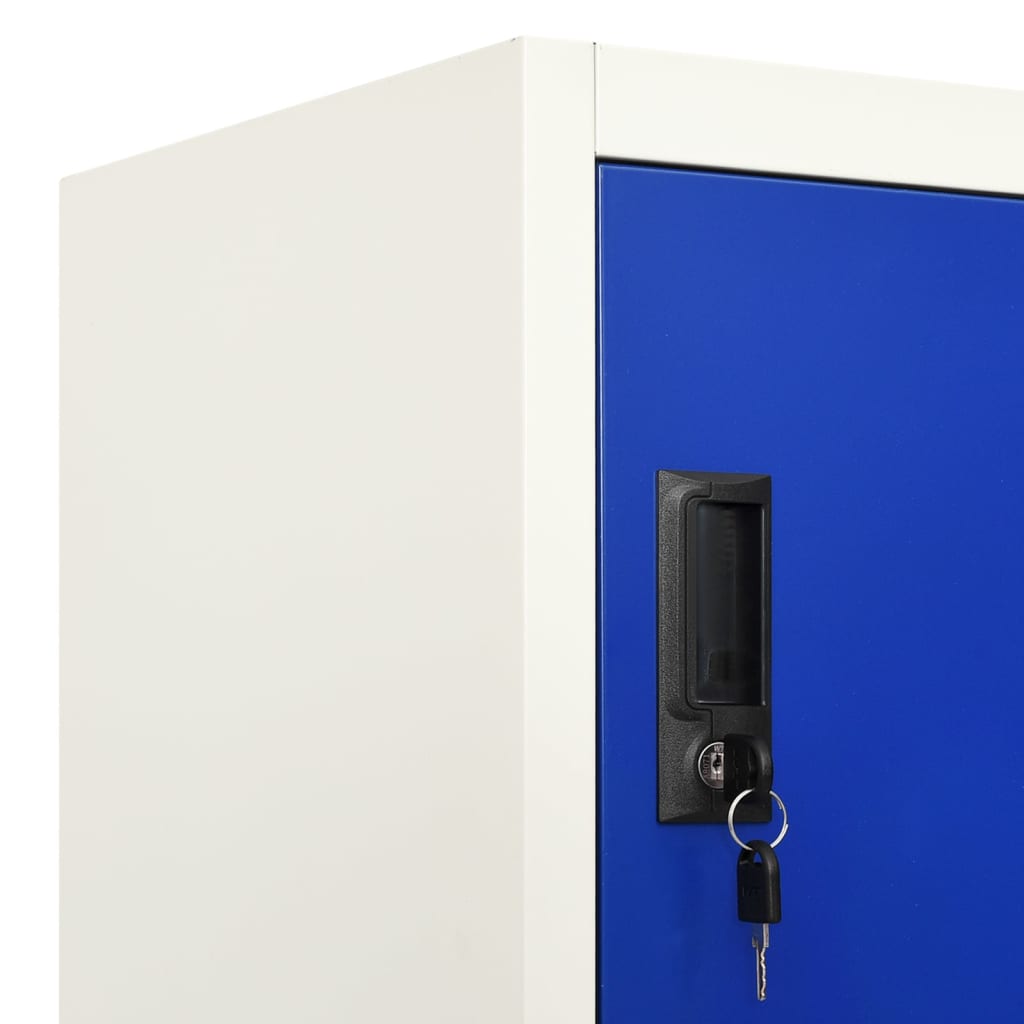 Armadietto con Serratura Grigio e Blu 90x45x180 cm in Acciaio | homemem39