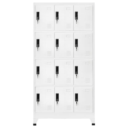 Armadietto con Serratura Bianco 90x45x180 cm in Acciaio | homemem39