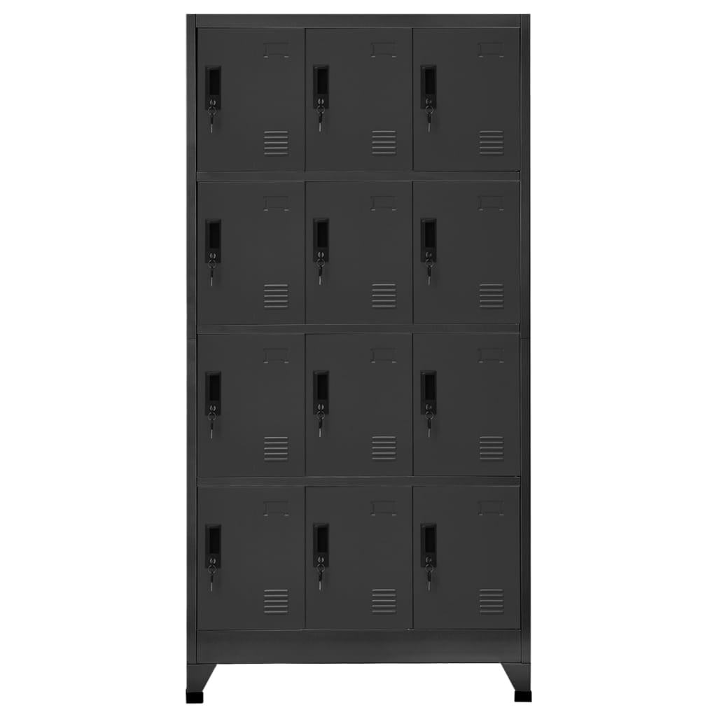 Armadietto con Serratura Antracite 90x45x180 cm in Acciaio | homemem39
