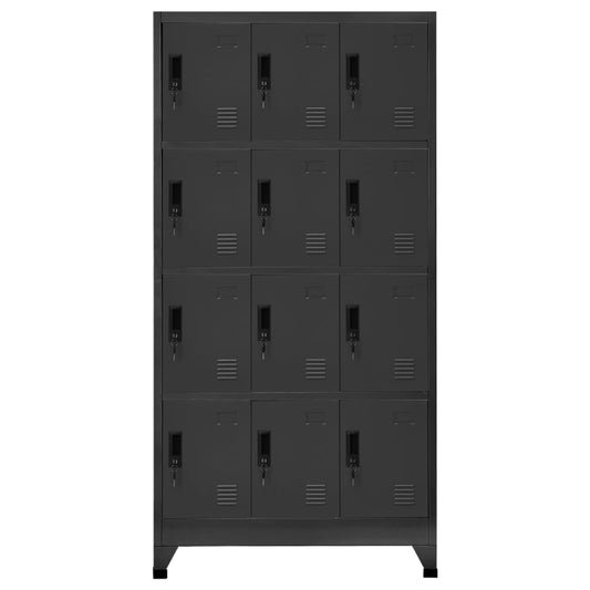 Armadietto con Serratura Antracite 90x45x180 cm in Acciaio | homemem39