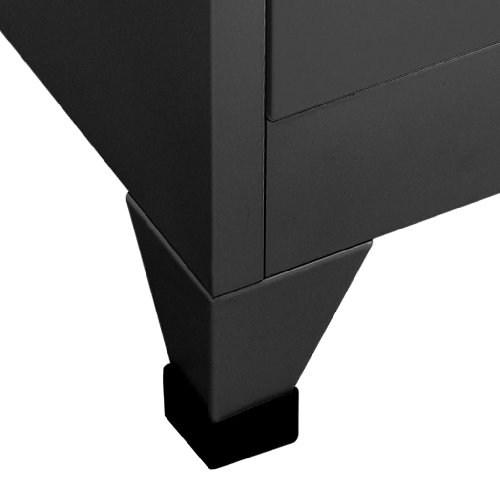 Armadietto con Serratura Antracite 90x45x180 cm in Acciaio | homemem39