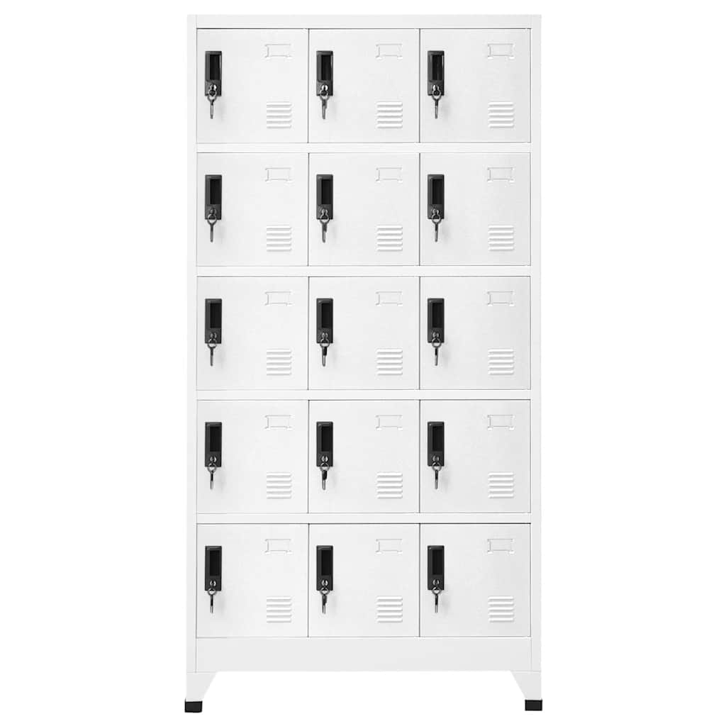Armadietto con Serratura Bianco 90x40x180 cm in Acciaio | homemem39