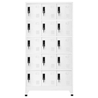 Armadietto con Serratura Bianco 90x40x180 cm in Acciaio | homemem39