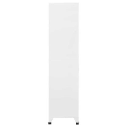 Armadietto con Serratura Bianco 90x40x180 cm in Acciaio