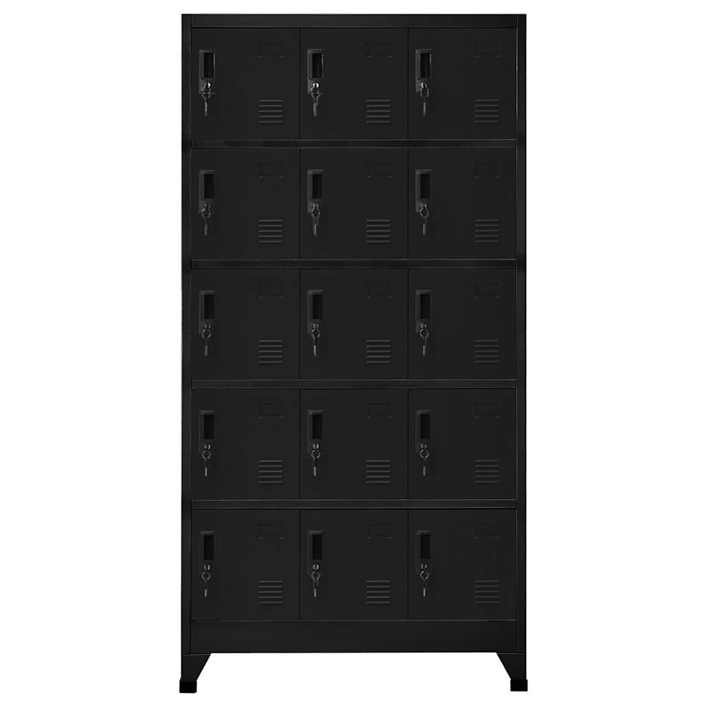 Armadietto con Serratura Nero 90x40x180 cm in Acciaio