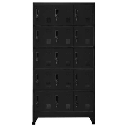 Armadietto con Serratura Nero 90x40x180 cm in Acciaio