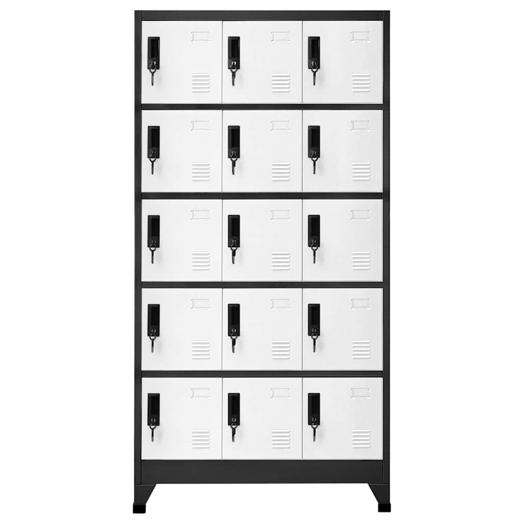 Armadietto con Serratura Antracite e Bianco 90x40x180cm Acciaio | homemem39