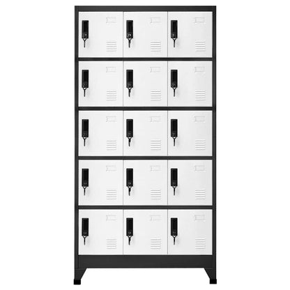 Armadietto con Serratura Antracite e Bianco 90x40x180cm Acciaio | homemem39