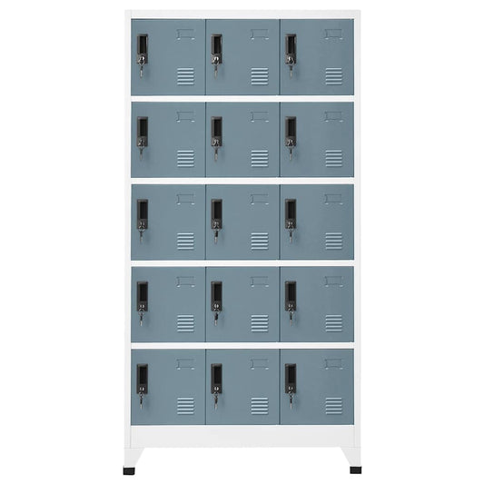 Armadietto con Chiave Grigio Chiaro e Scuro 90x40x180cm Acciaio | homemem39