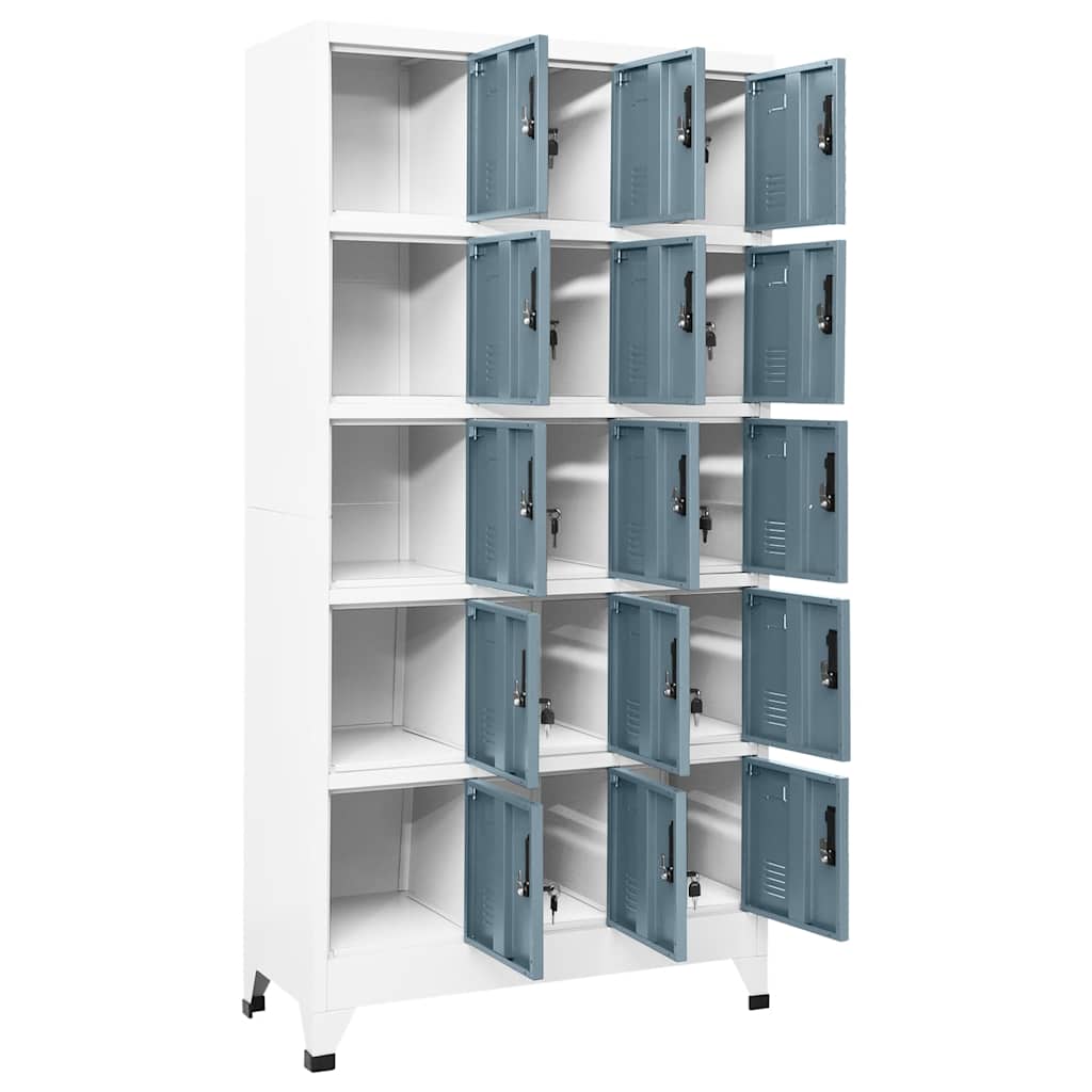 Armadietto con Chiave Grigio Chiaro e Scuro 90x40x180cm Acciaio | homemem39