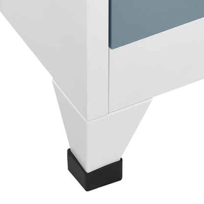 Armadietto con Chiave Grigio Chiaro e Scuro 90x40x180cm Acciaio | homemem39