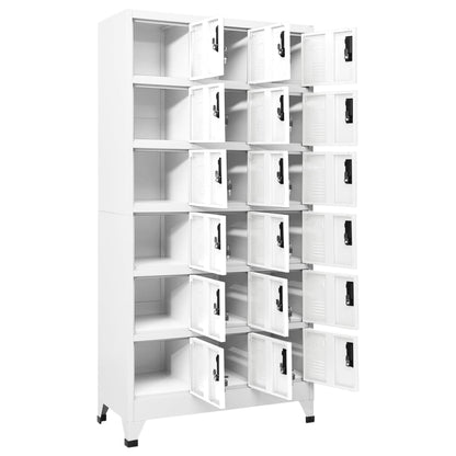 Armadietto con Serratura Bianco 90x40x180 cm in Acciaio | homemem39