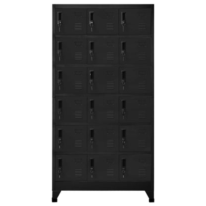 Armadietto con Serratura Nero 90x40x180 cm in Acciaio | homemem39