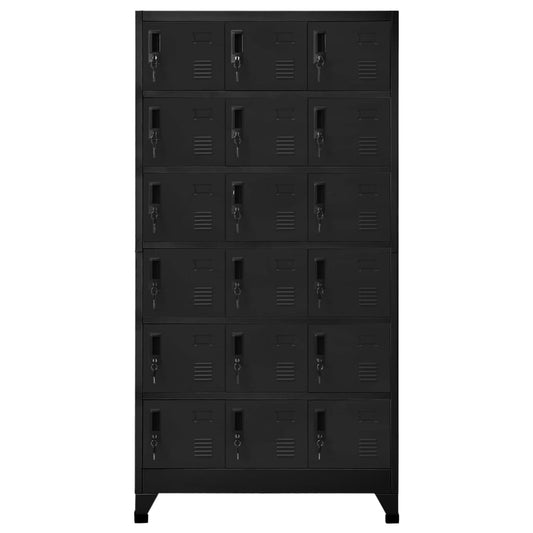 Armadietto con Serratura Nero 90x40x180 cm in Acciaio | homemem39