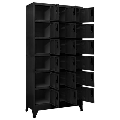 Armadietto con Serratura Nero 90x40x180 cm in Acciaio | homemem39