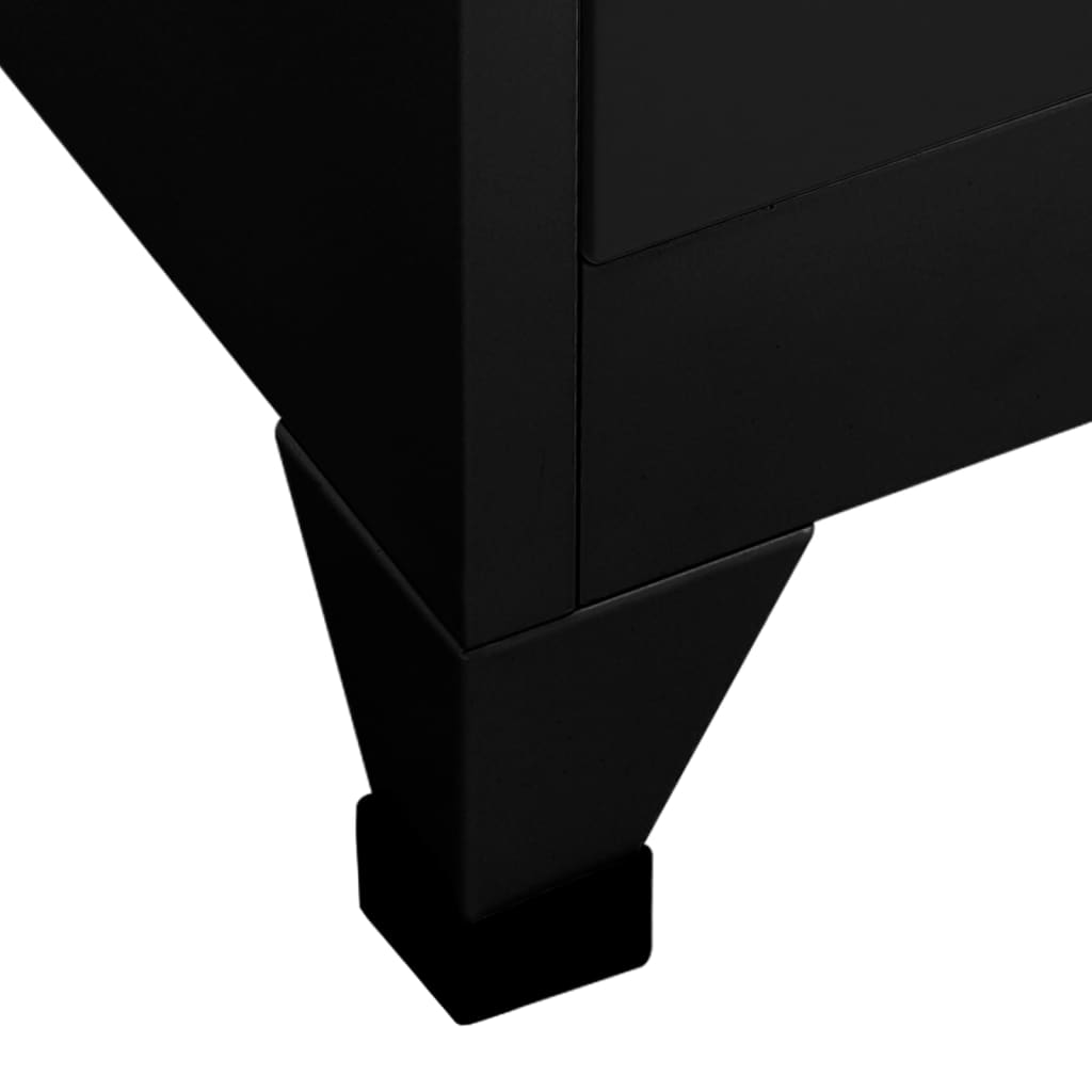 Armadietto con Serratura Nero 90x40x180 cm in Acciaio | homemem39