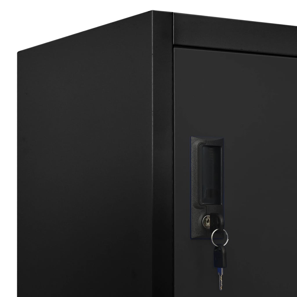 Armadietto con Serratura Nero 90x40x180 cm in Acciaio | homemem39