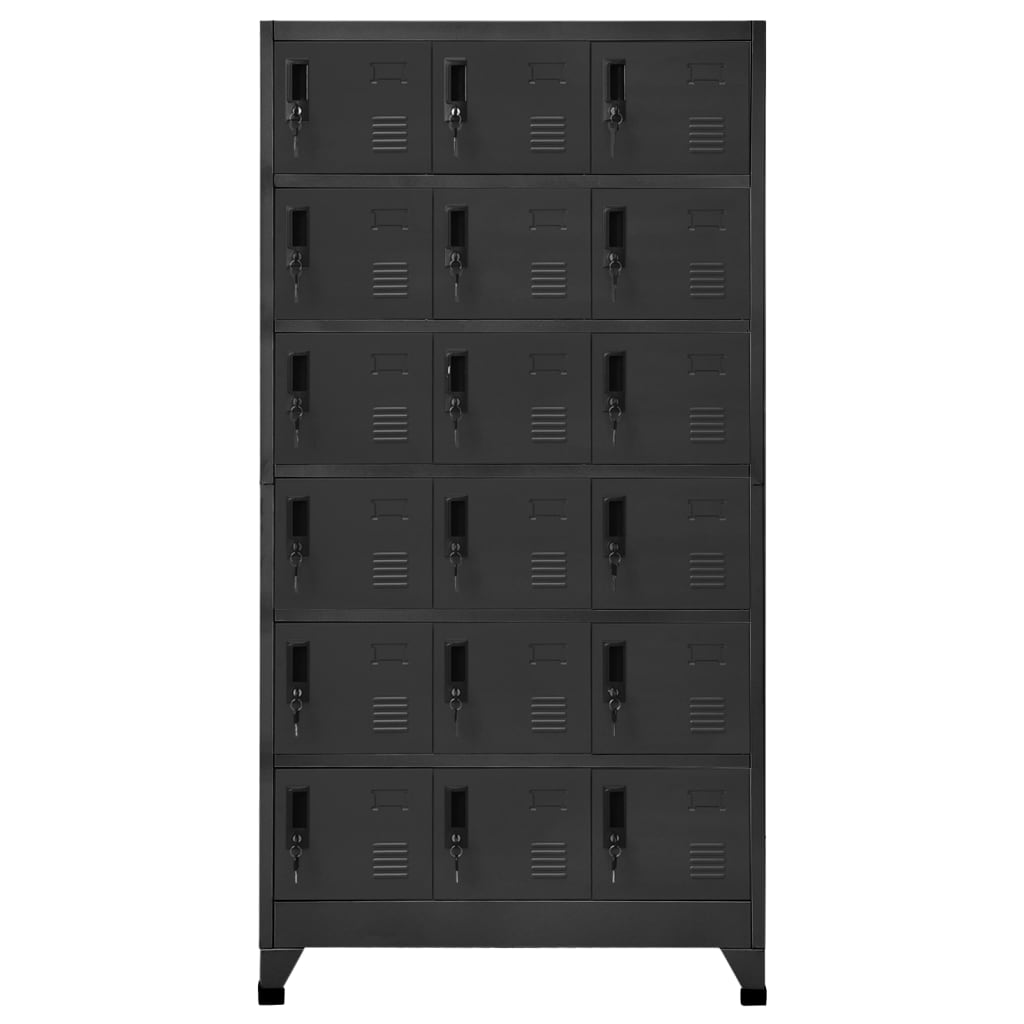 Armadietto con Serratura Antracite 90x40x180 cm in Acciaio | homemem39