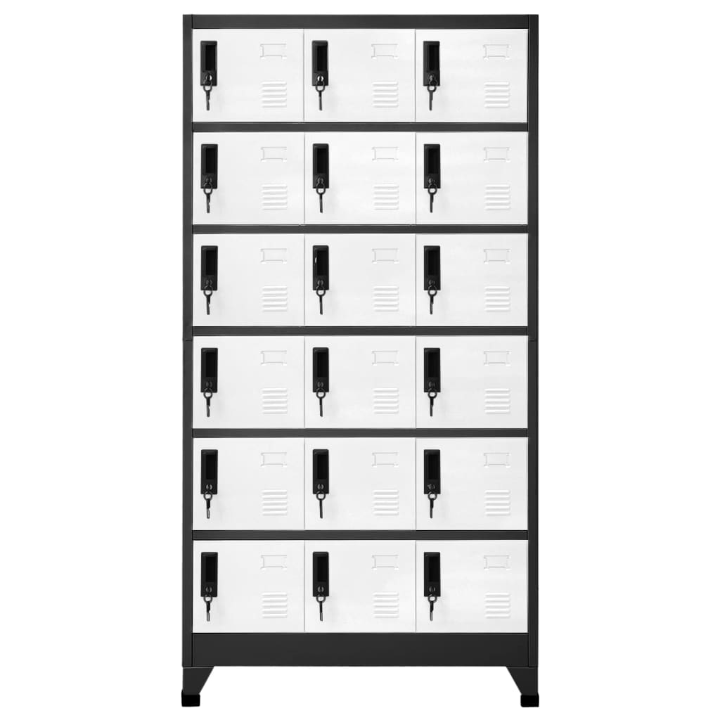 Armadietto con Serratura Antracite e Bianco 90x40x180cm Acciaio | homemem39