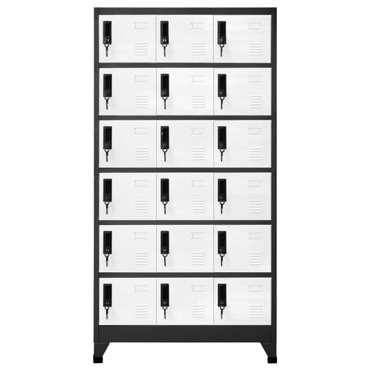 Armadietto con Serratura Antracite e Bianco 90x40x180cm Acciaio | homemem39